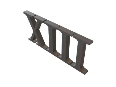 Roman Numerals 13 v1 001 Low-poly 3D model