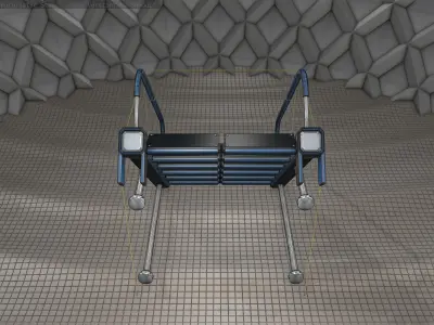 Sci-Fi Stairs - 17 - Blue Version  Low-poly 3D model