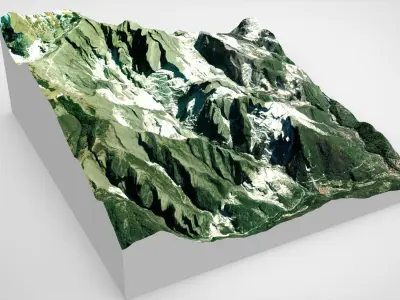 Mountain landscape  Borla Italy 3D model