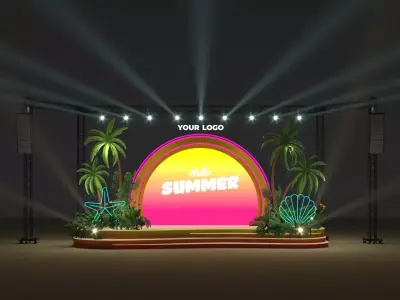Tropical Summer Event Stage 3D model