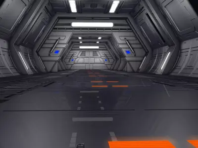 Sci Fi Corridor Spaceship Interior 3D model