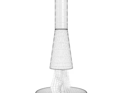 Round Floor Fireplace 3D model