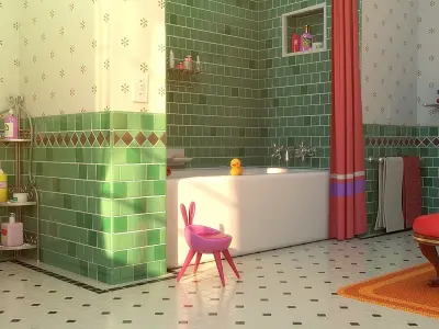Cartoon Bathroom 3D model