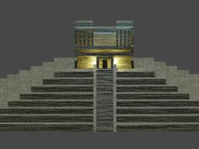 Pyramid with stairs leading up to it Low-poly 3D model