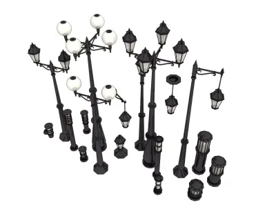 Street Light Pole Low-poly 3D model