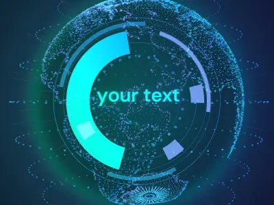 Animated Hologram Planet Earth Sci-Fi HUD Low-poly 3D model