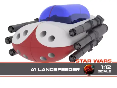 A1 Landspeeder 1-12 scale Blackseries 3D print model