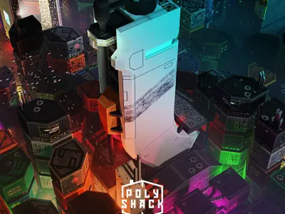 Low Poly Sci-Fi Building 1 - Pixel City 3D Asset Pack Low-poly 3D model