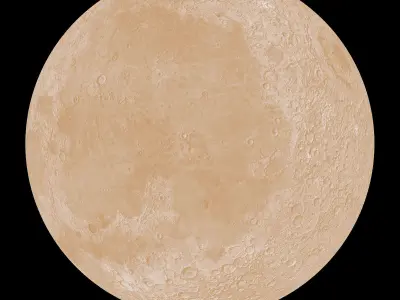 8K Moon with 3 materials low poly Low-poly 3D model