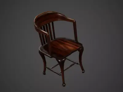 Modern Classic Wood Chair Low Poly  Game Ready Low-poly 3D model