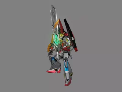 Attacker Gundam B 11 3D model