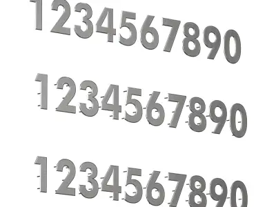 Metal numbers metal number with backlight 3D model