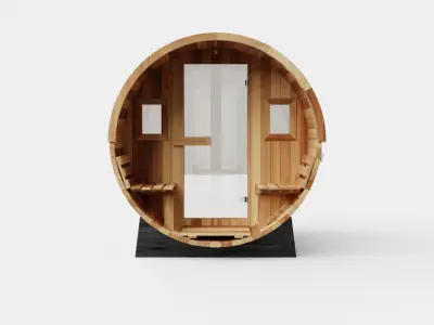 Barrel Sauna for 6 Person Low-poly 3D model get