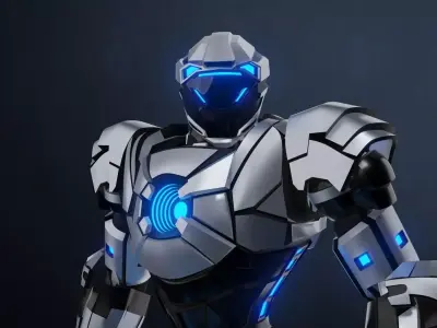 Robot character mecha game asset RTS01 Low-poly 3D model