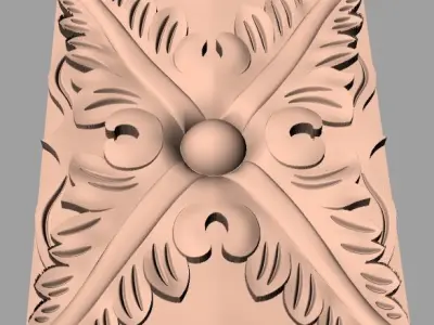 Furniture decoration round flower 3D STL model for CNC E929 3D model