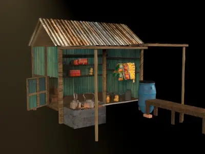 Tea shop South asia 3D model