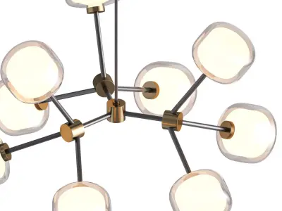 Nabila 9 Light Black Chandelier Low-poly 3D model