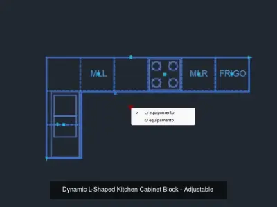 Dynamic Kitchen Equipment Block with Adjustable Display Options 3D Model Pack
