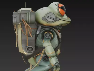 Cyber Sentinel Frog - Advanced Mecha Amphibian 3D Model 3D print model