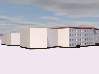 Hypermarket school building 3D model