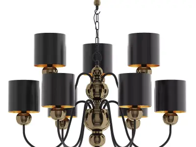 Gabro Traditional Bronze Celling Light 3D model