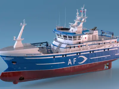  Argos Georgia Deep Sea Longliner Rigged for Cinema 4D 