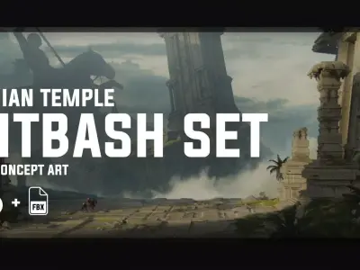 INDIAN TEMPLE - Kitbash Set 3D model