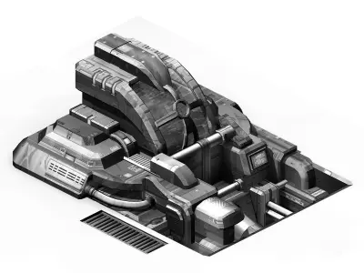 Spaceship - Ground Small Objects 05 3D model