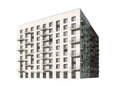 Apartment residental building 3D model