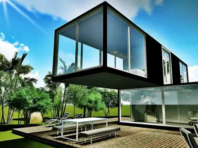 Ddublex t shape house 3D model