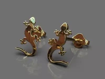 Light lizard earrings 3D print model