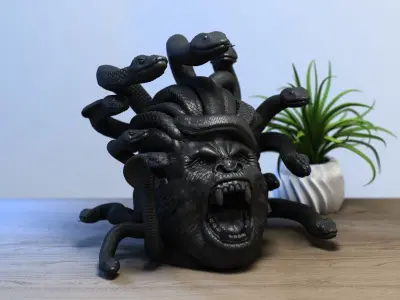 Medusa Gorilla bust Cyborg medusa gorilla bust 3D print model