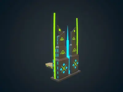 Sci-fi Building - 03 Low-poly 3D model