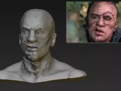 Robert De Niro Frankenstein monster head 3D model