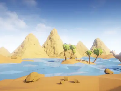  Low Poly Desert Egypt Full Packs Low-poly 3D model