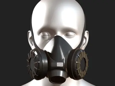 Gas mask respirator military combat fantasy  Low-poly 3D model