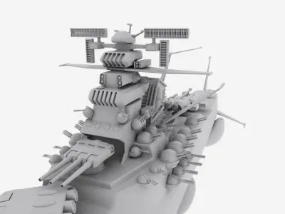 SCI FI Space Battleship Yamato 3D model 3D model