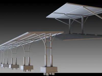 41 Urban Carports- Kitbash- High detail 3d models 3D model