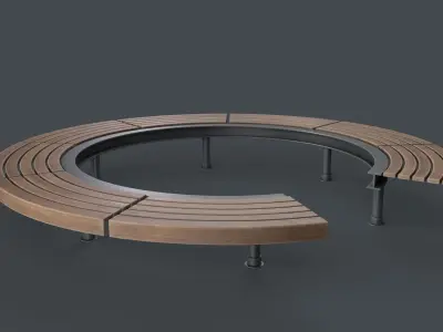 Modern Outdoor Bench 105 PBR Game Ready Low-poly 3D model