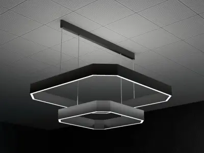 Minimalist Geometric LED Ceiling Light Low-poly 3D model