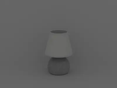 Modern Table Lamp with Fabric Lampshade 3D model