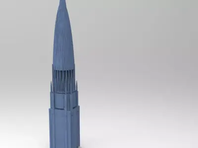 Sci fi City Dome thin towers 3D model
