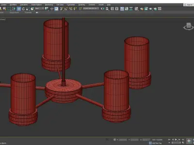 Sumter Candle Chandelier Low-poly 3D model