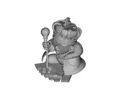 Royal Hip-Hop King Figurine Crowned Money Boss Character Model 3D print model