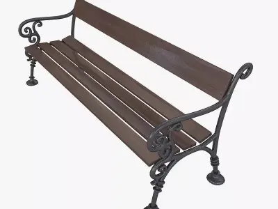 Bench Exterior Art Metal LA1 3D model