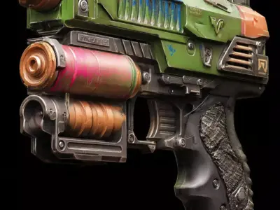 Distressed SciFi Blaster 3D Print Prop 3D print model