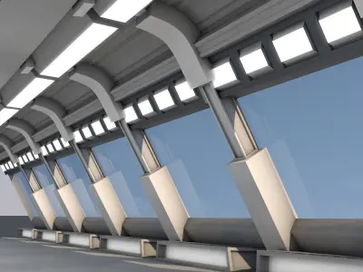 Sci Fi Interior Low-poly 3D model buy