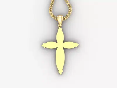 Light Gold 18K Cross Pendant 1CP060 3D print model