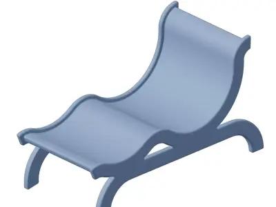 Plastic Beach Chair Toy 3D model