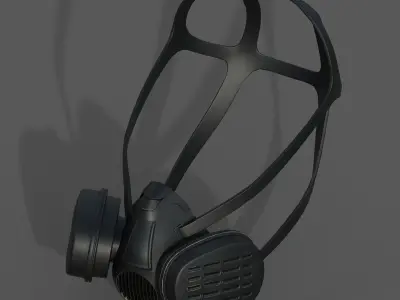 Gas mask helmet 3d model military combat fantasy  Low-poly 3D model